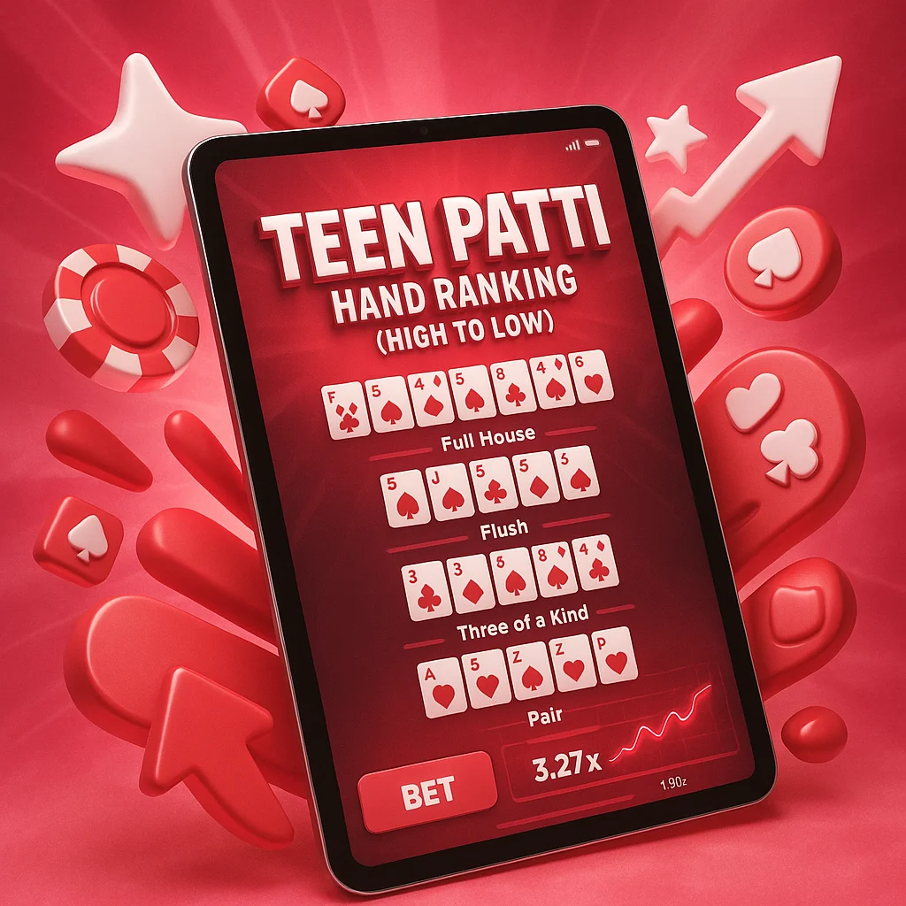 Teen Patti Hand Ranking (High to Low)